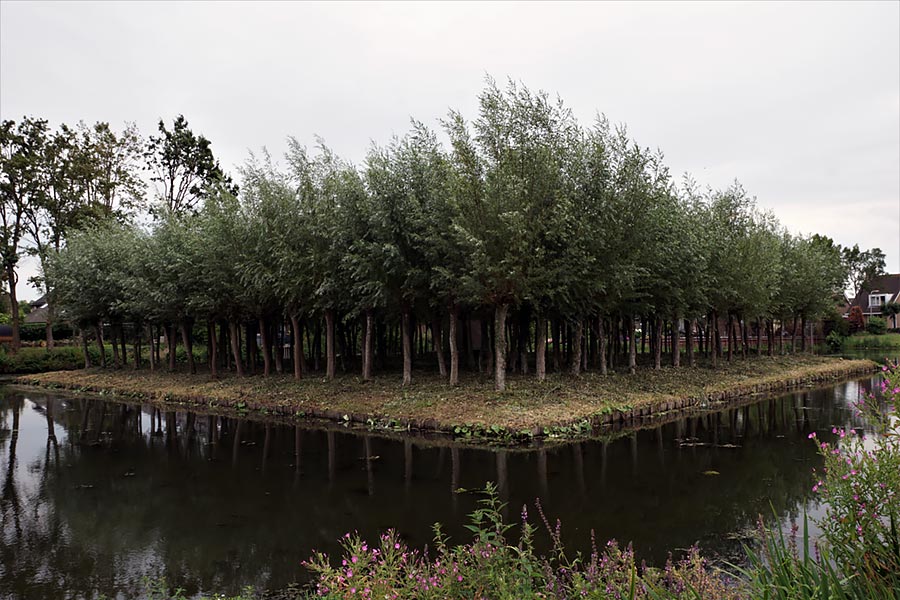 Het rvs centrumobject wordt met de hogedrukspuit gereinigd.